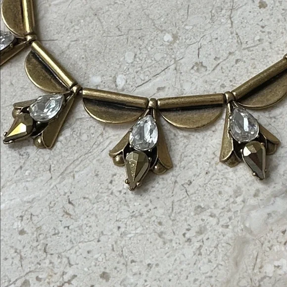 J Crew Adjustable Bronze/Goldtone Necklace with Crystal Accents - Picture 3 of 6